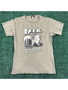 Vtg Beer Parody Tee 90s cotton Small Single Stitch Funny